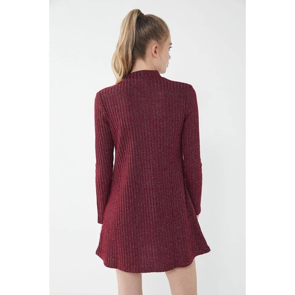 Urban Outfitters Ribbed Metallic Mock Neck Dress - Picture 2 of 6
